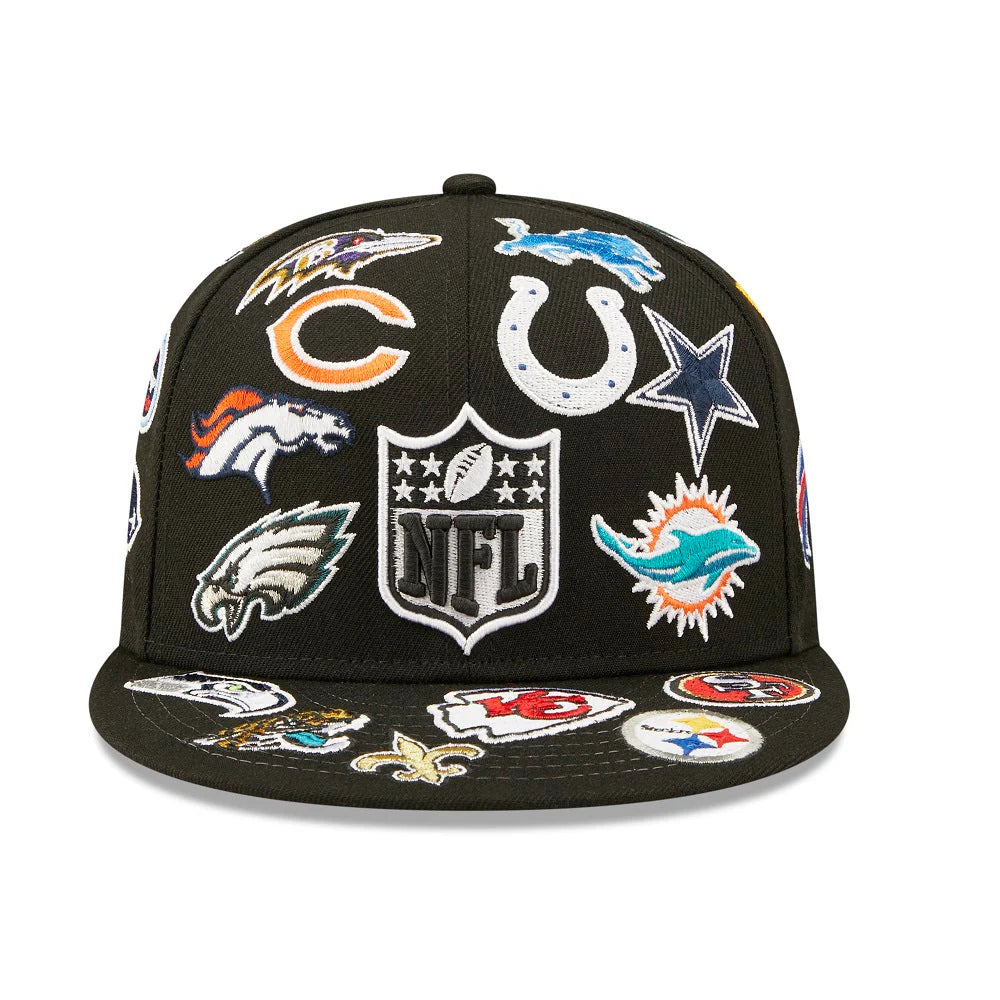 NEW ERA NFL 59FIFTY ALL OVER PATCH BLACK CAP