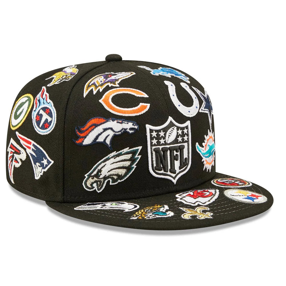 NEW ERA NFL 59FIFTY ALL OVER PATCH BLACK CAP