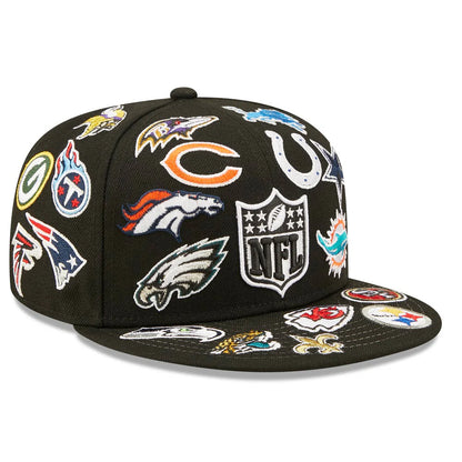 NEW ERA NFL 59FIFTY ALL OVER PATCH BLACK CAP