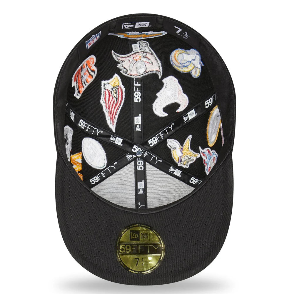 NEW ERA NFL 59FIFTY ALL OVER PATCH BLACK CAP