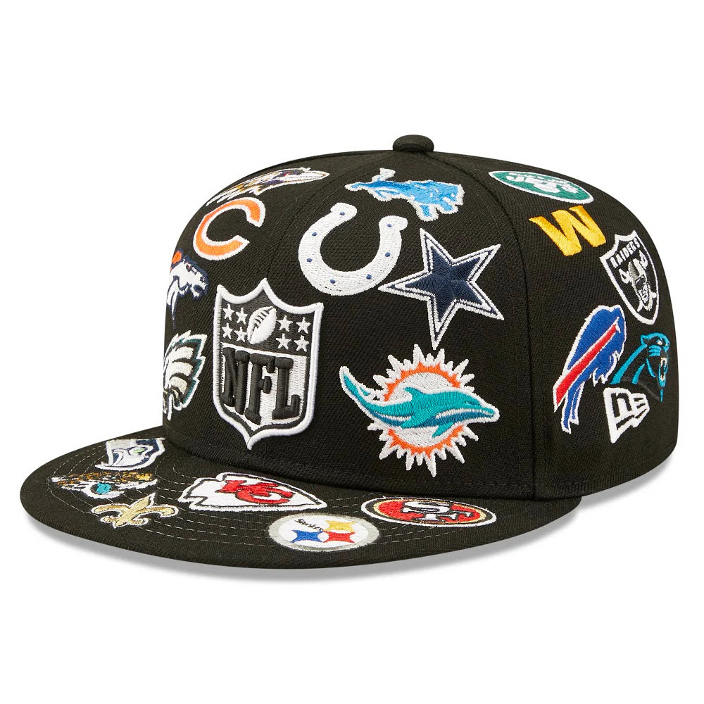 NEW ERA NFL 59FIFTY ALL OVER PATCH BLACK CAP